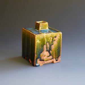 Oribe Rectangular Vase by Ken Matsuzaki – Akira Satake Ceramics